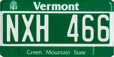 VT license plate NXH466