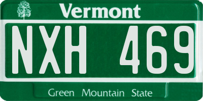 VT license plate NXH469
