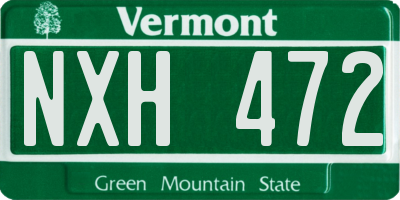 VT license plate NXH472