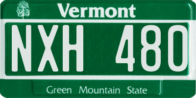 VT license plate NXH480