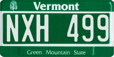 VT license plate NXH499