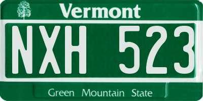 VT license plate NXH523