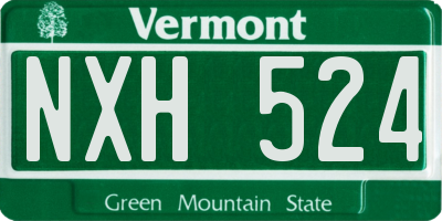 VT license plate NXH524