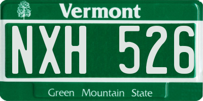 VT license plate NXH526