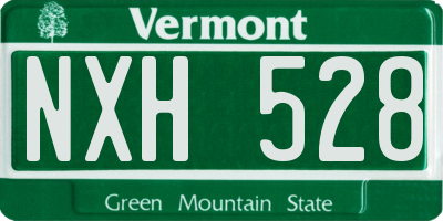VT license plate NXH528
