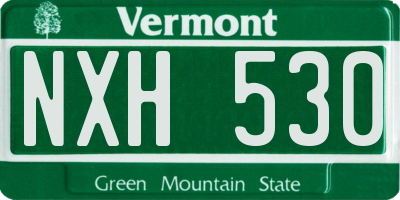 VT license plate NXH530