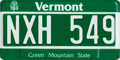 VT license plate NXH549