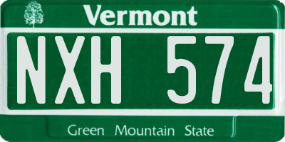 VT license plate NXH574