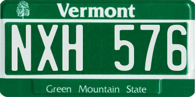 VT license plate NXH576