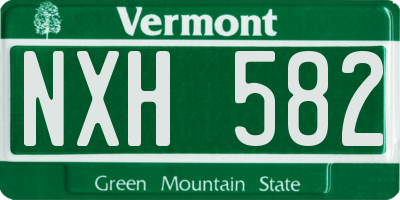 VT license plate NXH582