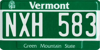 VT license plate NXH583