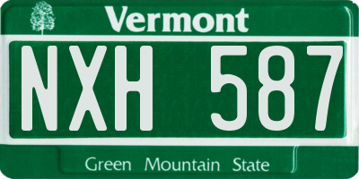 VT license plate NXH587