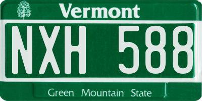 VT license plate NXH588