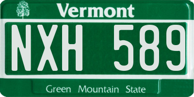 VT license plate NXH589