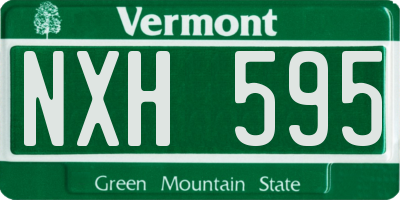VT license plate NXH595