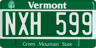 VT license plate NXH599