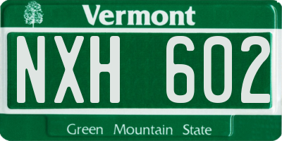 VT license plate NXH602