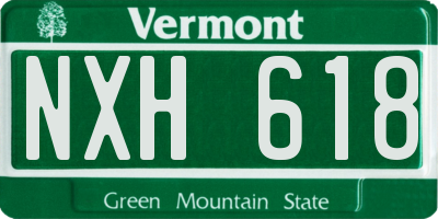 VT license plate NXH618