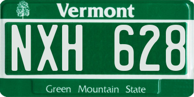 VT license plate NXH628