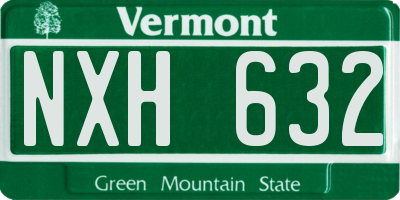 VT license plate NXH632