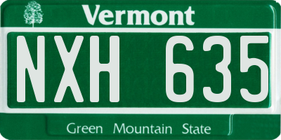 VT license plate NXH635