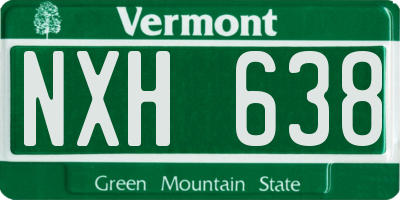 VT license plate NXH638