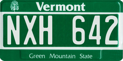 VT license plate NXH642