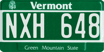 VT license plate NXH648