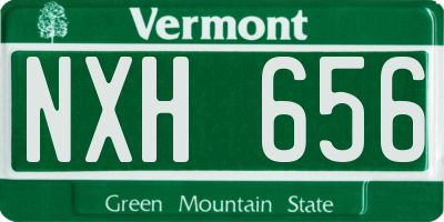 VT license plate NXH656