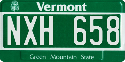 VT license plate NXH658