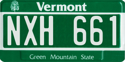 VT license plate NXH661