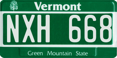 VT license plate NXH668