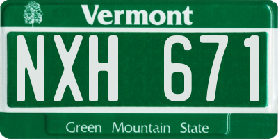 VT license plate NXH671