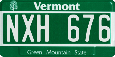 VT license plate NXH676