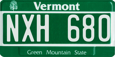VT license plate NXH680
