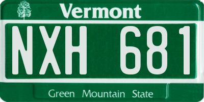 VT license plate NXH681