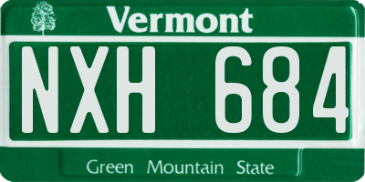VT license plate NXH684