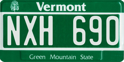 VT license plate NXH690