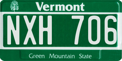 VT license plate NXH706