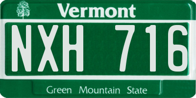 VT license plate NXH716