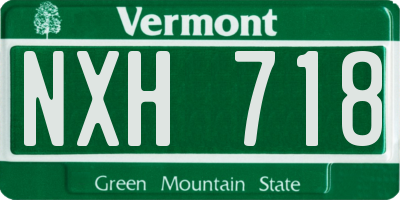 VT license plate NXH718