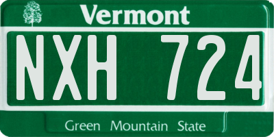 VT license plate NXH724