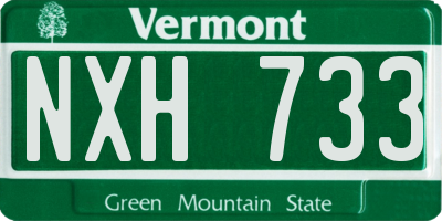 VT license plate NXH733