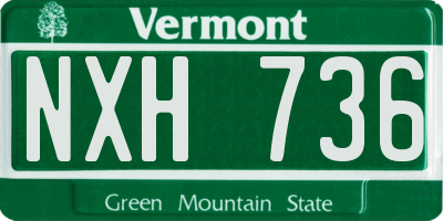 VT license plate NXH736