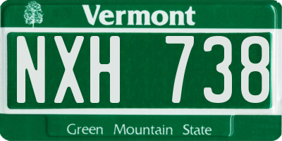 VT license plate NXH738