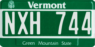 VT license plate NXH744