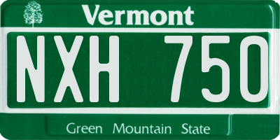 VT license plate NXH750
