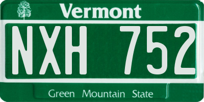 VT license plate NXH752