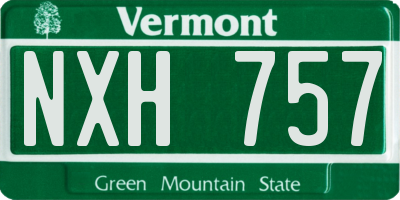 VT license plate NXH757