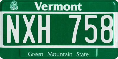 VT license plate NXH758